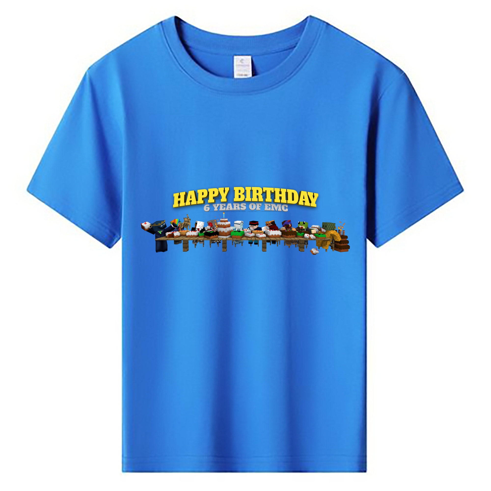 （画像用） マインクラフト ブロックの世界 Minecraft MC Block world 綿100％キッズTシャツ（フロントプリント）